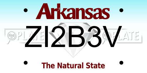 ZI2B3V Arkansas License Plate