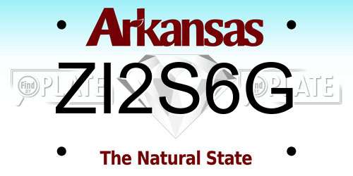 ZI2S6G Arkansas License Plate