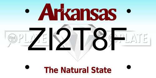 ZI2T8F Arkansas License Plate