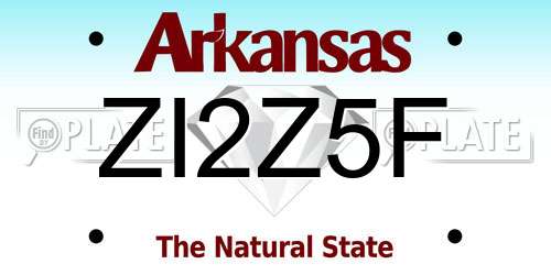 ZI2Z5F Arkansas License Plate
