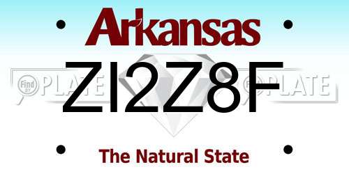 ZI2Z8F Arkansas License Plate