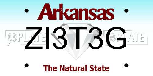 ZI3T3G Arkansas License Plate
