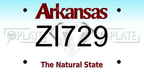ZI729 Arkansas License Plate