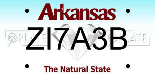 ZI7A3B Arkansas License Plate