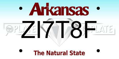 ZI7T8F Arkansas License Plate