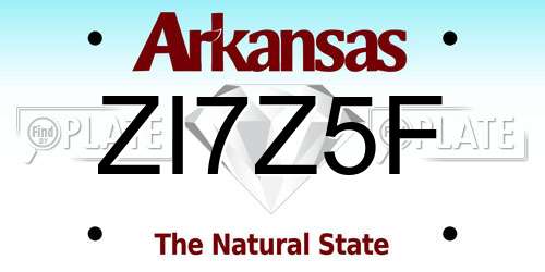 ZI7Z5F Arkansas License Plate