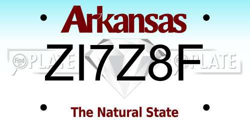 ZI7Z8F Arkansas License Plate