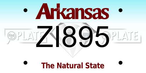ZI895 Arkansas License Plate