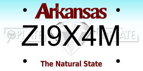 ZI9X4M Arkansas License Plate