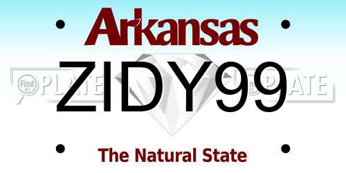 ZIDY99 Arkansas License Plate