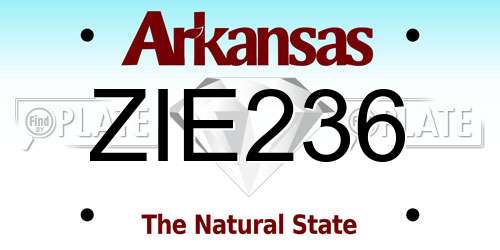 ZIE236 Arkansas License Plate