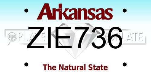 ZIE736 Arkansas License Plate