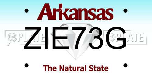 ZIE73G Arkansas License Plate