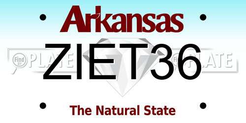ZIET36 Arkansas License Plate