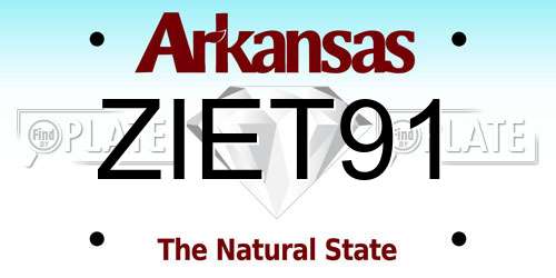 ZIET91 Arkansas License Plate