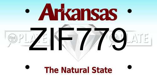ZIF779 Arkansas License Plate