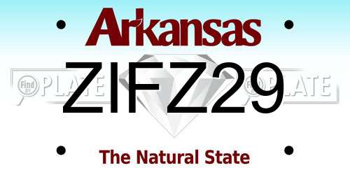 ZIFZ29 Arkansas License Plate