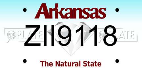 ZII9118 Arkansas License Plate