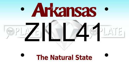 ZILL41 Arkansas License Plate