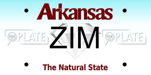 ZIM Arkansas License Plate