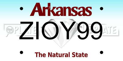 ZIOY99 Arkansas License Plate