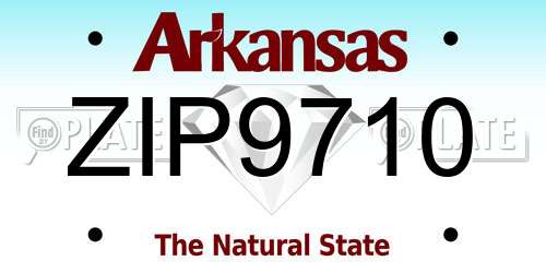 ZIP9710 Arkansas License Plate