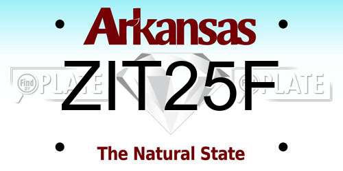 ZIT25F Arkansas License Plate