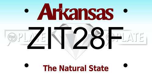 ZIT28F Arkansas License Plate
