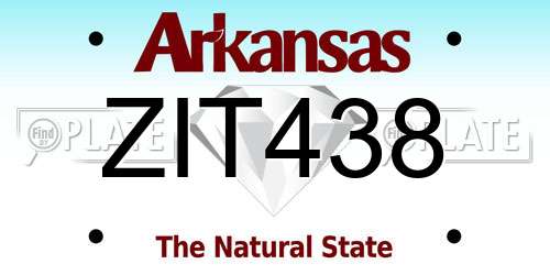 ZIT438 Arkansas License Plate