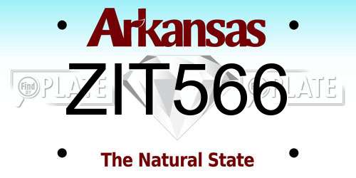 ZIT566 Arkansas License Plate