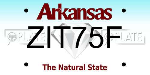 ZIT75F Arkansas License Plate