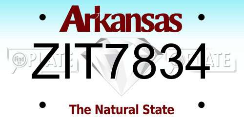 ZIT7834 Arkansas License Plate