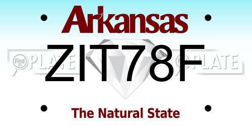 ZIT78F Arkansas License Plate