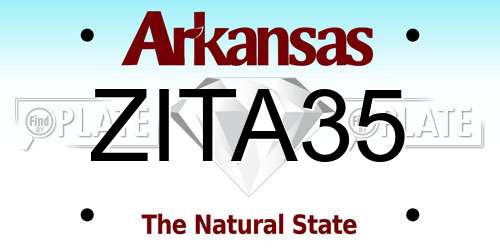 ZITA35 Arkansas License Plate