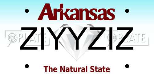 ZIYYZIZ Arkansas License Plate