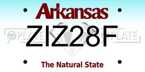 ZIZ28F Arkansas License Plate