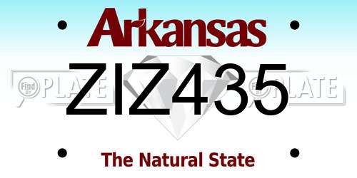 ZIZ435 Arkansas License Plate