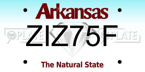 ZIZ75F Arkansas License Plate