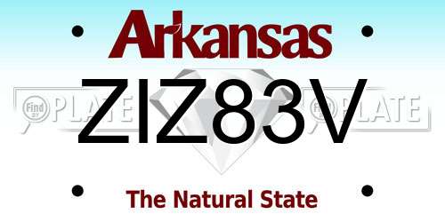 ZIZ83V Arkansas License Plate