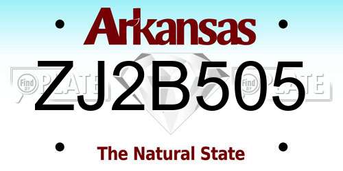 ZJ2B505 Arkansas License Plate