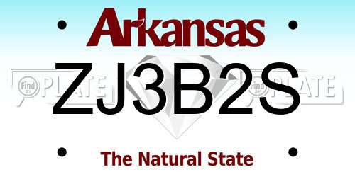 ZJ3B2S Arkansas License Plate