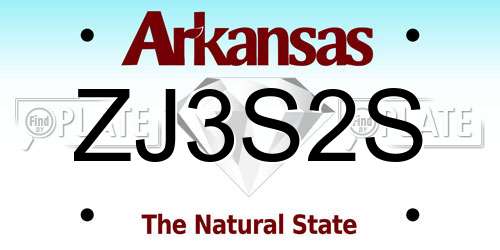 ZJ3S2S Arkansas License Plate