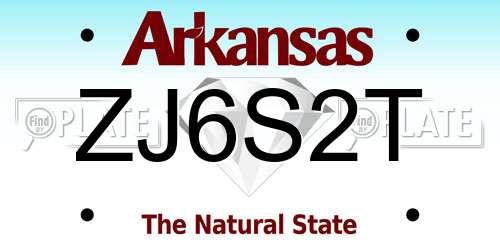 ZJ6S2T Arkansas License Plate