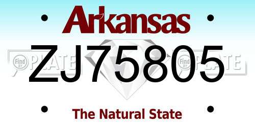 ZJ75805 Arkansas License Plate