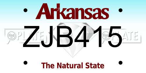 ZJB415 Arkansas License Plate