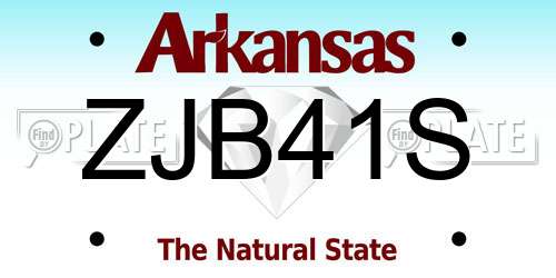 ZJB41S Arkansas License Plate