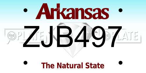 ZJB497 Arkansas License Plate