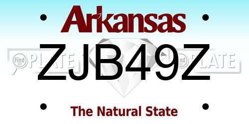 ZJB49Z Arkansas License Plate