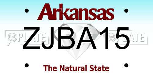 ZJBA15 Arkansas License Plate