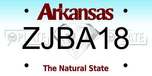 ZJBA18 Arkansas License Plate
